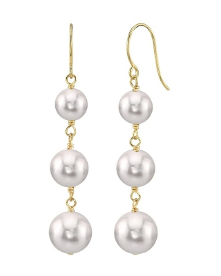 Picture of 2 in 1 Combo Pearl Necklace with Drop Earrings Women Fashion Party Dating Combo Necklace Set - White