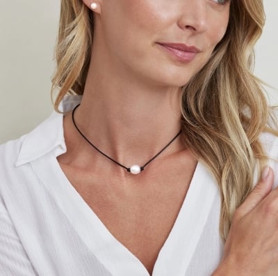 Picture of 12 mm Pearl 20 inch Long Rope Necklace with earrings Garlands For Women Fashion Jewellery set - White