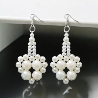 Picture of 1 Pair Pearl Earrings For Elegance Fashion Jewellery Women Party Dating Wedding - Multicolor