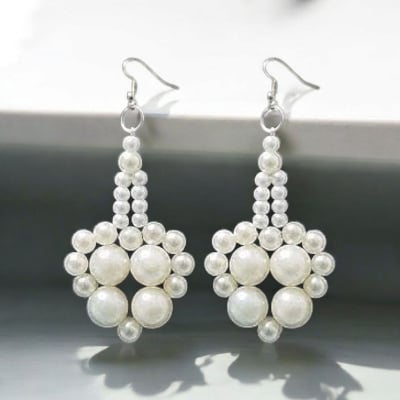 Picture of 1 Pair Pearl Earrings For Elegance Fashion Jewellery Women Party Dating Wedding - Multicolor