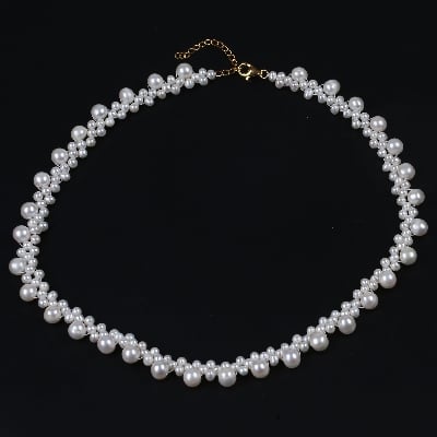 Picture of Pearl Necklace For Women Jewelry flower tiny pearl necklace

For Girls And Women - Off White