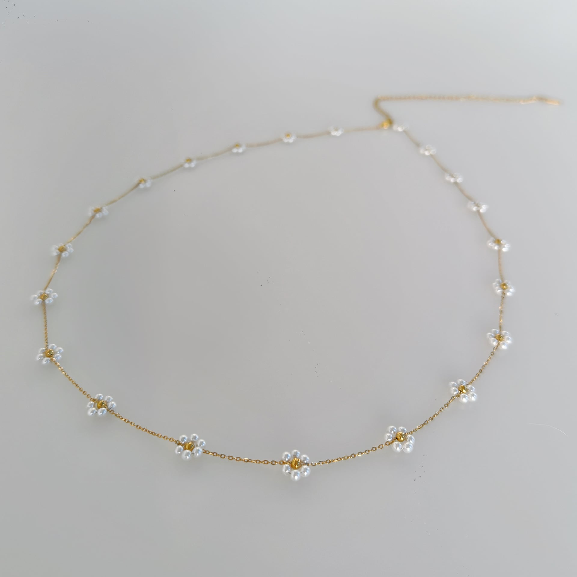 Picture of Pearl Daisy Flowers Waist Chain Korean Jewlary For Girls And Women - Off White