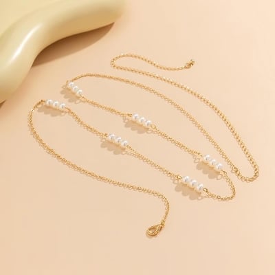Picture of Pearl  Waist Chain Waist Belt  Komorer bicha Beach Waist Belly Chain for Women And Girls  Adjustable Body Chain Belly Necklace Beach Jewelry - Multi