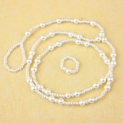 Picture of Multi Layer Pearl Anklet with toe Ring Girls and Women for Wedding patty Dating Sea beach Tenoor Special - Multi