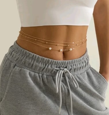 Picture of Multilayer Women's Gold Silver Metal Waist Jewelry Beach Bikini Accessory Tenoor Special Beaded Belly Chain - Multi
