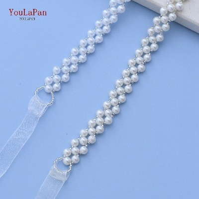 Picture of Pearls Belt Thin Bridal Wedding Dress Sash Beading Chain for Women Bling Belts for Plus Size Bridesmaid Belt Tenoor Special - Multi