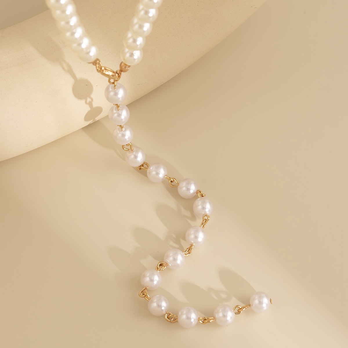 Picture of Women's Long Tassel Imitation Pearl Pendant Necklace Pearl Beads Chain Neck Choker Party - Multi