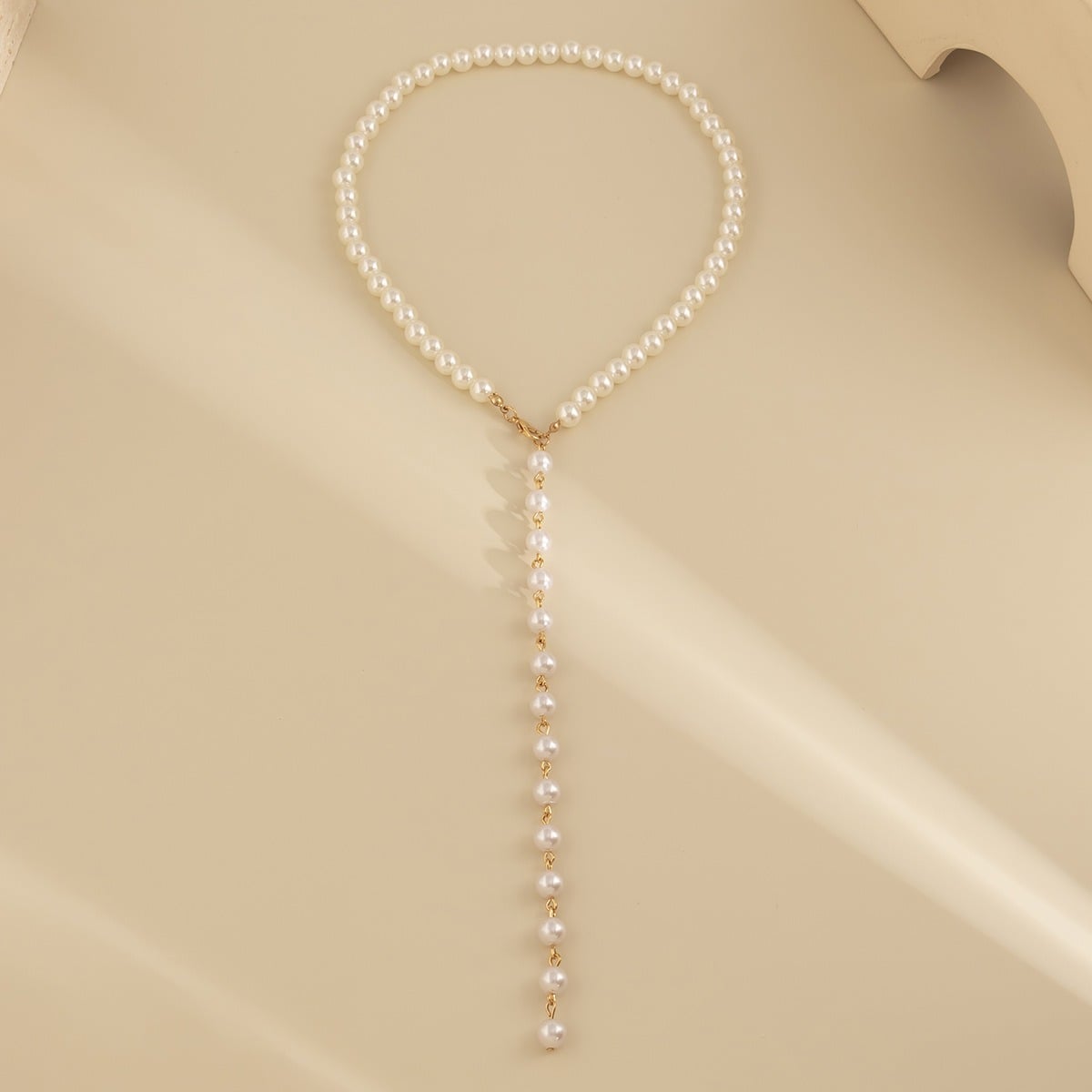 Picture of Women's Long Tassel Imitation Pearl Pendant Necklace Pearl Beads Chain Neck Choker Party - Multi