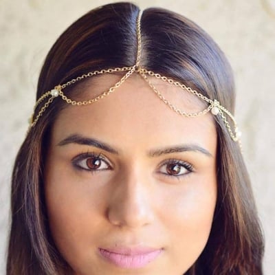 Picture of Pearl Tikli Hair Accessories For Girls And Women Wearing At Wedding Occasion Party Dating Tenoor Special - Multi