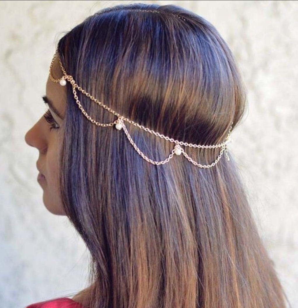 Picture of Pearl Tikli Hair Accessories For Girls And Women Wearing At Wedding Occasion Party Dating Tenoor Special - Multi