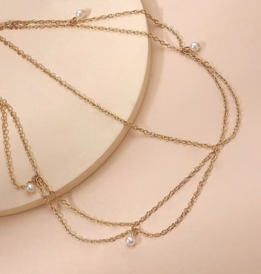 Picture of Pearl Tikli Hair Accessories For Girls And Women Wearing At Wedding Occasion Party Dating Tenoor Special - Multi
