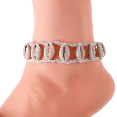 Picture of 1 PCS Summer Handmade Double Layer Boho Natural Shell Anklets for Women Beach Rope Chain Barefoot Shell Bracelet Anklet on Leg Anklet Tenoor Special - Multi