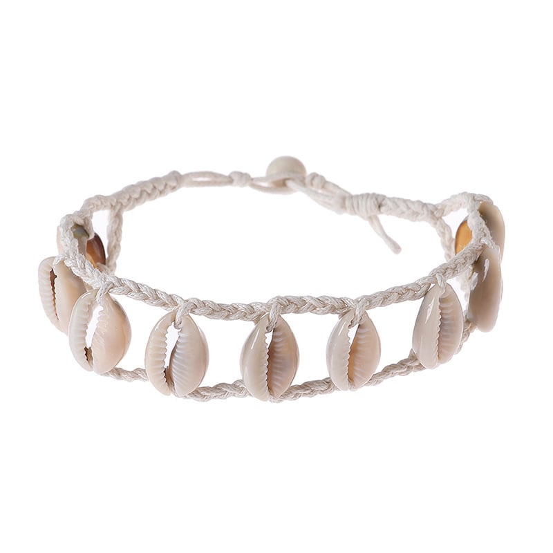 Picture of 1 PCS Summer Handmade Double Layer Boho Natural Shell Anklets for Women Beach Rope Chain Barefoot Shell Bracelet Anklet on Leg Anklet Tenoor Special - Multi