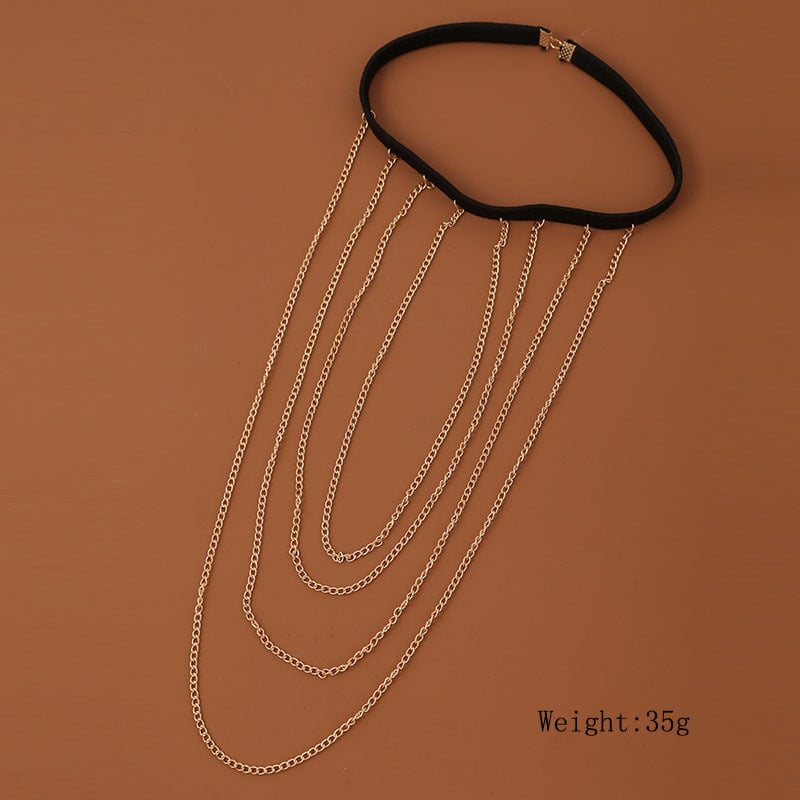 Picture of 1 PCS Long Tassel Thigh Chains for Women Punk Bohrmian Vintage Multilayer Leg Chain Shiny Rhinestone Link Body Jewelry Party Tenoor Special - Multi