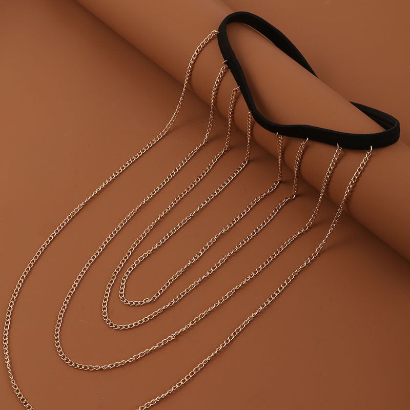 Picture of 1 PCS Long Tassel Thigh Chains for Women Punk Bohrmian Vintage Multilayer Leg Chain Shiny Rhinestone Link Body Jewelry Party Tenoor Special - Multi