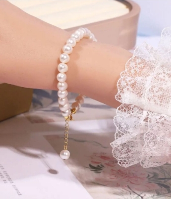 Picture of Pearl Lucky Charm Bracelet for Girls and Women - Wedding, Party, and Travel Accessory Tenoor Special - Multi