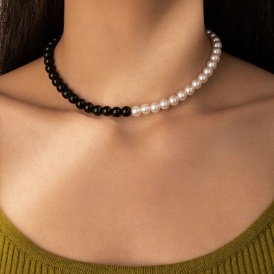 Picture of Multicolored Pearl Necklace for Women and Girls to Wear to Weddings, Date Parties, Travel, and Tenoor Special Events - Multi
