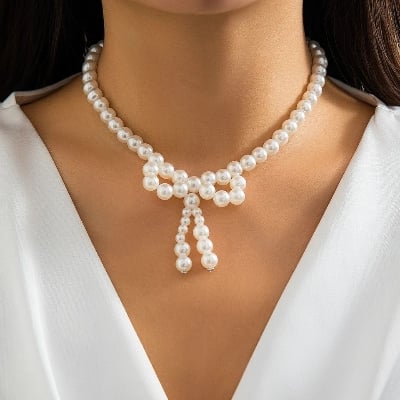 Picture of Pearl Necklace for Women and Girls to Wear to Weddings, Events, Parties, Travel, Tenoor Special - Multi