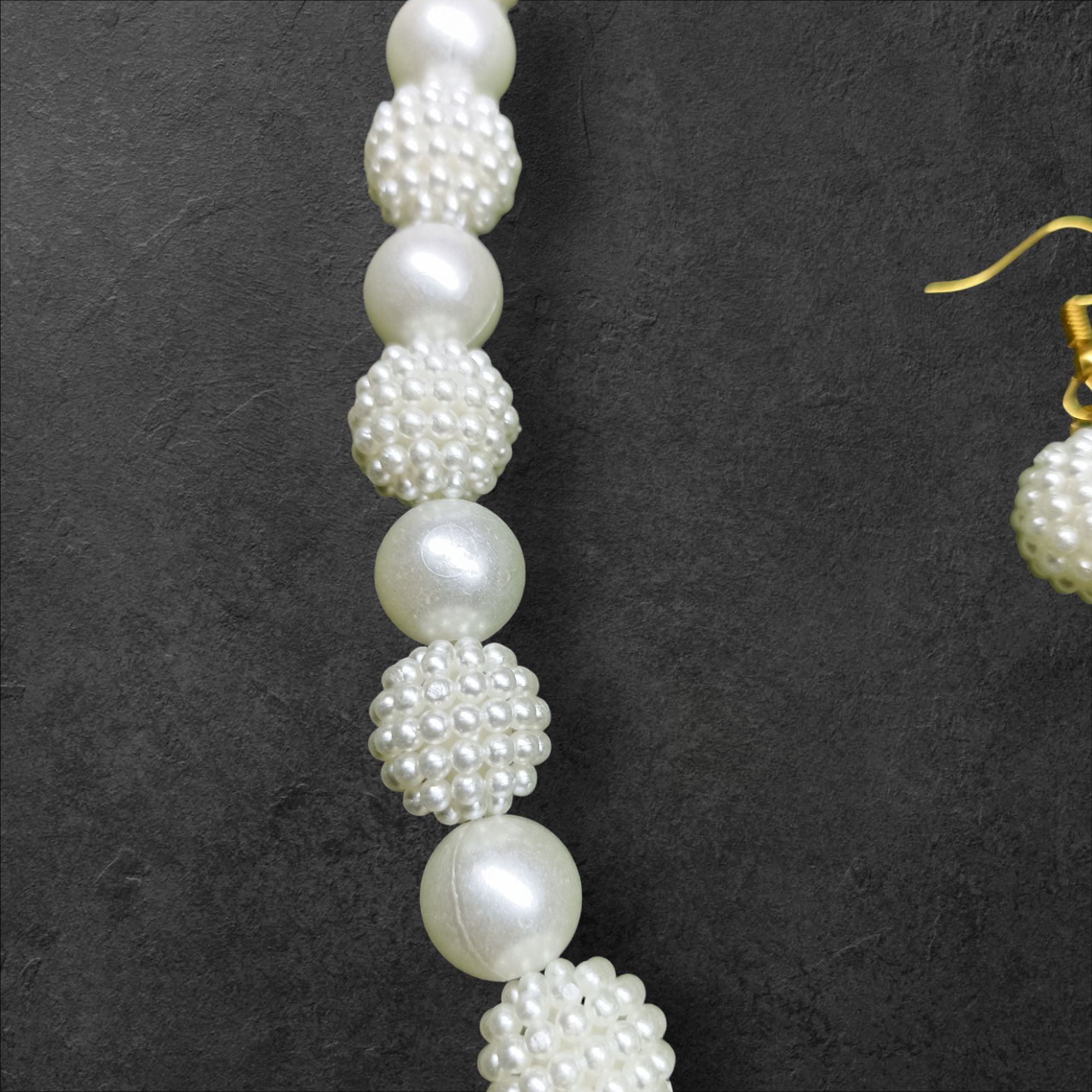 Picture of Sharee Dress Women Girls Special Pearl Necklace Jewellery New Design Blouses Necklace Bengali With Earrings Sari Shari Saharee Jewellery set 2 in 1 Tenoor Special - Multi