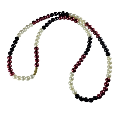 Picture of Multicolor Pearl Simple Design Garland With Thread Lock Rose Red Off White Black Pearl Combination Tenoor Tenoor Special - Multi