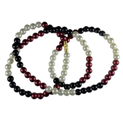 Picture of Multicolor Pearl Simple Design Garland With Thread Lock Rose Red Off White Black Pearl Combination Tenoor Tenoor Special - Multi