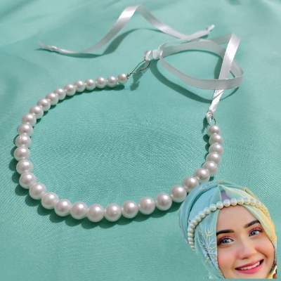 Picture of Hijab Pearl Crown Headpiece Women Ladies Fashion Tenoor Special - Multi
