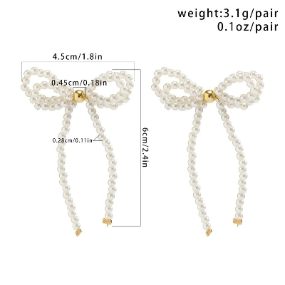 Picture of 2 Pcs Pearl Beautiful Elegant Drop Earrings Beatify Lady Trendy Jewellery - Multi