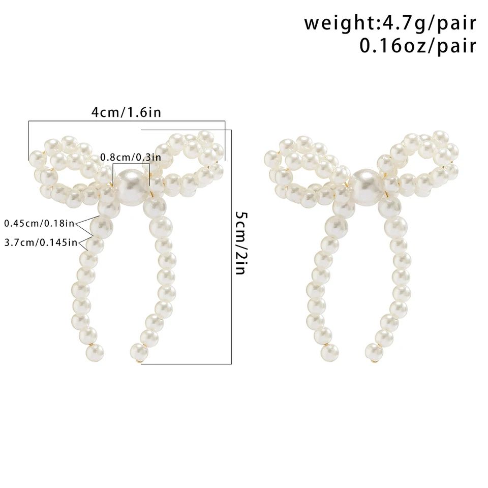 Picture of 2 Pcs Pearl Beautiful Elegant Drop Earrings Beatify Lady Trendy Jewellery - Multi