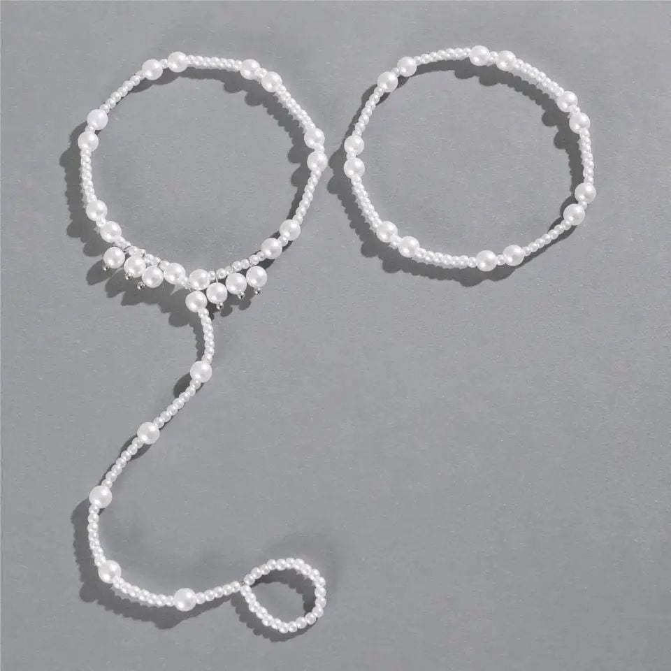 Picture of Sea Beach Party Multi Layer Pearl Anklet Girls and Women - Multi