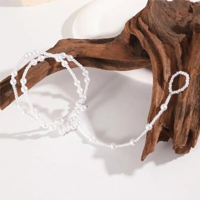 Picture of Sea Beach Party Multi Layer Pearl Anklet Girls and Women - Multi