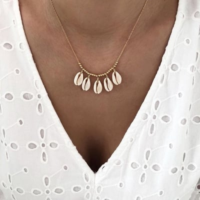 Picture of Personalized Casual Unisex Collar Chain Jewelry Gift, Fashionable Classic Shell Beaded Necklace, Tenoor Special - Multi