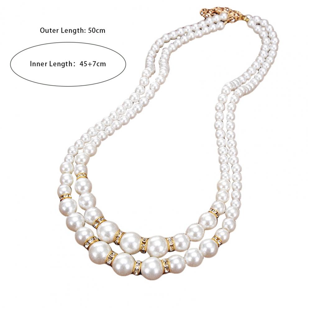 Picture of 2 Layer Pearl Necklace Stone with Off White Pearl Tenoor Special - Multi