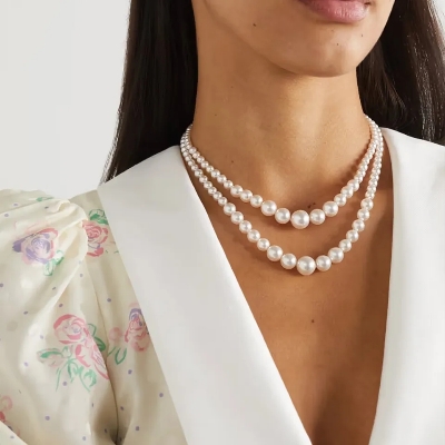 Picture of Choice and Remark -2 Layer Pearl Necklace Off White Tenoor - Multi