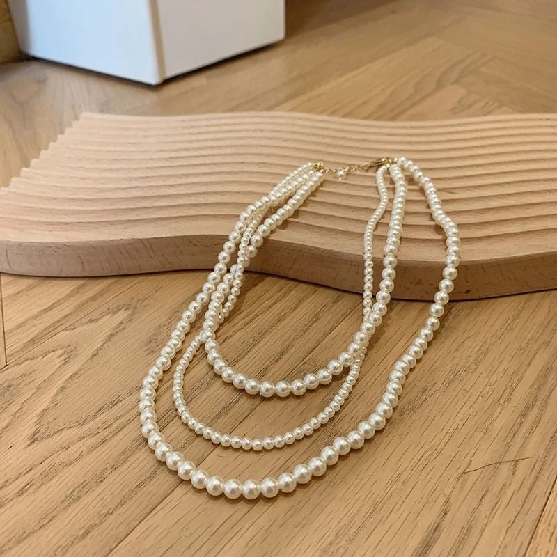 Picture of Pearl Multi Layer Necklace For Girls And Women Wearing at Party Dating Wedding Travelling Occasions Tenoor Special - Multi