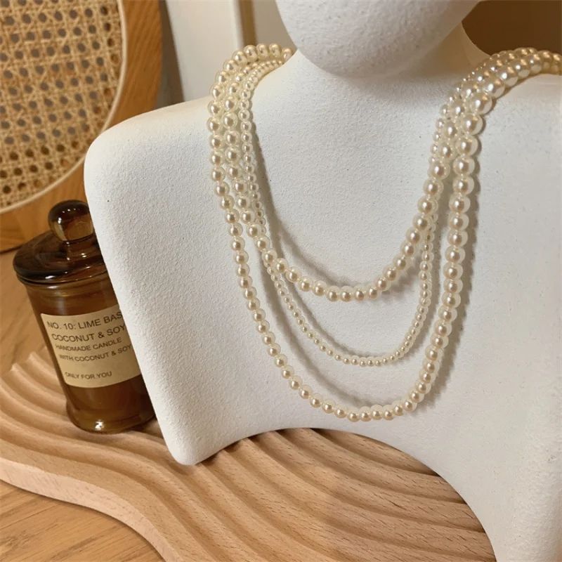Picture of Pearl Multi Layer Necklace For Girls And Women Wearing at Party Dating Wedding Travelling Occasions Tenoor Special - Multi