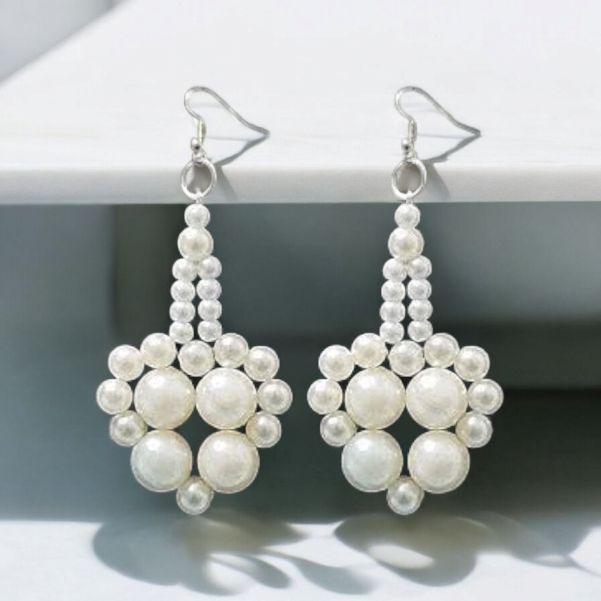 Picture of 1 Pair Pearl Earrings For Elegance Fashion Jewellery Women Party Dating Wedding Tenoor Special - Multi