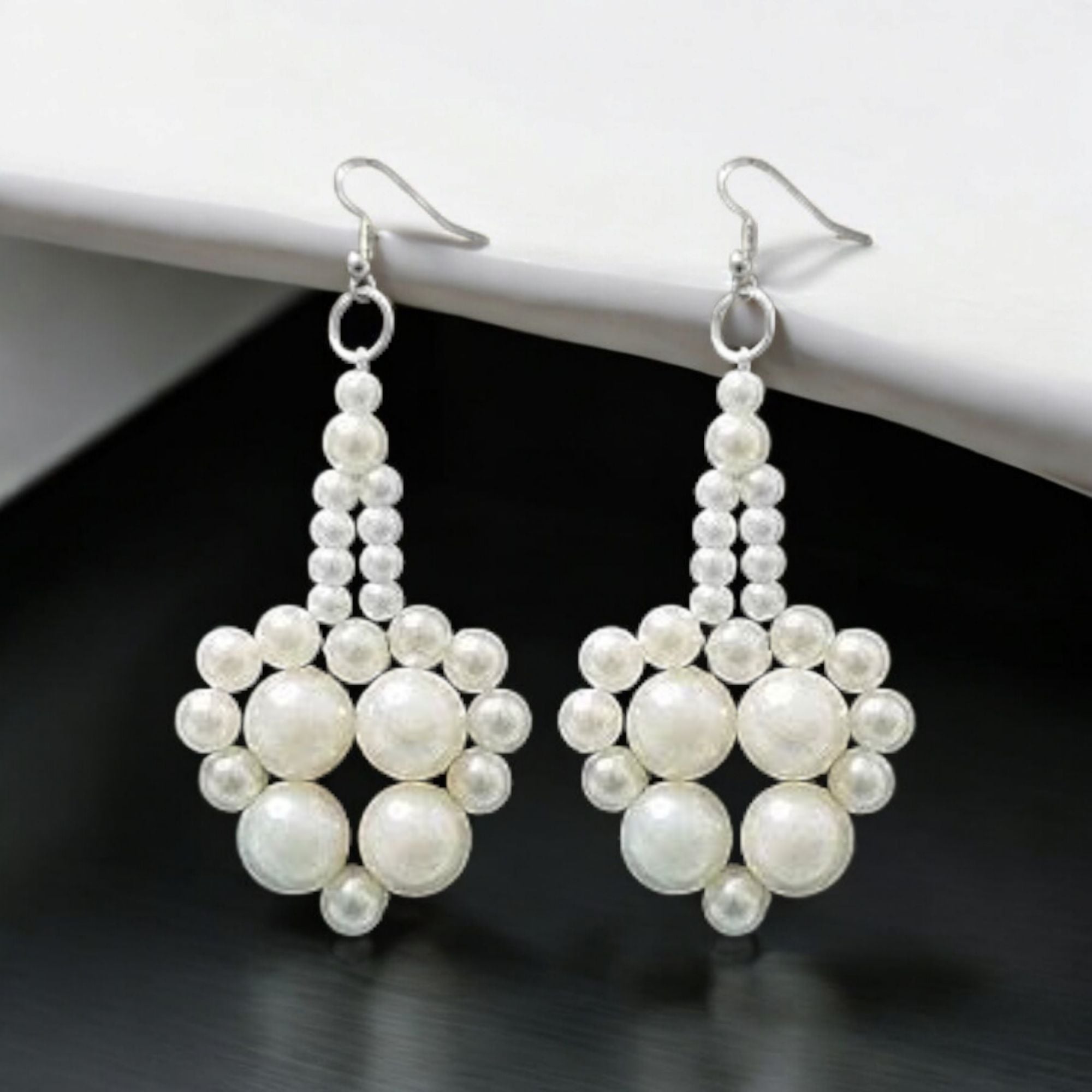 Picture of 1 Pair Pearl Earrings For Elegance Fashion Jewellery Women Party Dating Wedding Tenoor Special - Multi