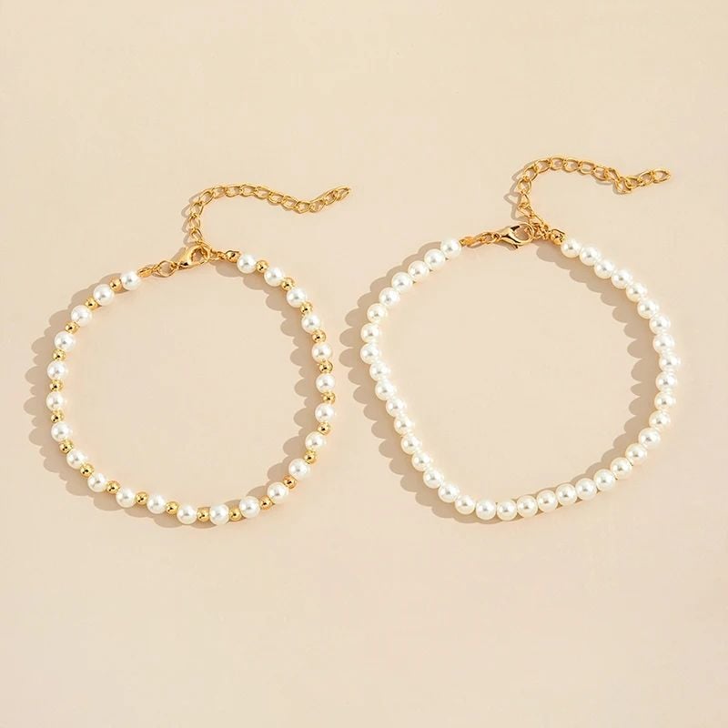 Picture of Multi Layer Pearl Anklet  Girls and Women for Wedding patty Dating Sea beach Tenoor Special - Multi
