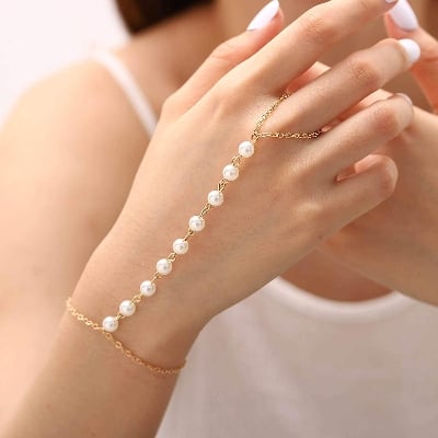 Picture of Women's Fashion Gold Color Finger Ring and Stylish Bracelet Set Tenoor Special - Multi