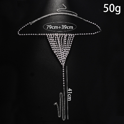 Picture of Pearl Chain Night Party Body Jewellery For Women Adult Girl - Off White