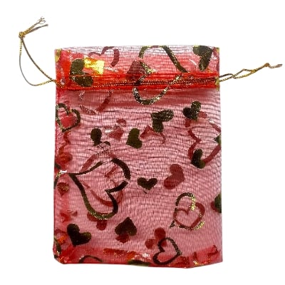 Picture of 4inx5in Jewellery Pouch Organza Bags Jewelry Packaging Display & Pouches - Red