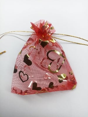 Picture of 4inx5in Jewellery Pouch Organza Bags Jewelry Packaging Display & Pouches - Red