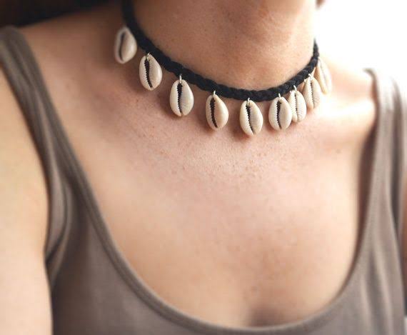 Picture of Shell Single layer Necklace For Adult Girl Wedding Jewellery - Black