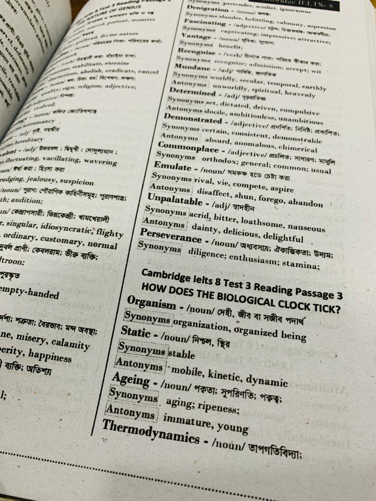 Picture of Cambridge IELTS Vocabulary 1-19  Eng To Bang With synonyms and Antonyms