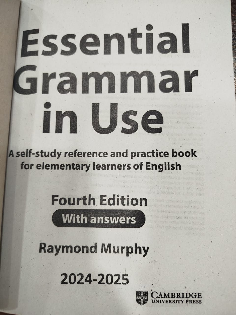 Picture of CAMBRIDGE Essential Grammer in use fourth edition by Raymond Murphy No Ratings
