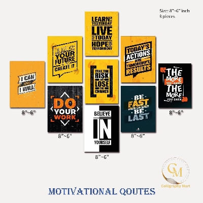 Picture of Home Decor 9pcs English Motivational Quotes Premium Wallboard Decoration Multicolor