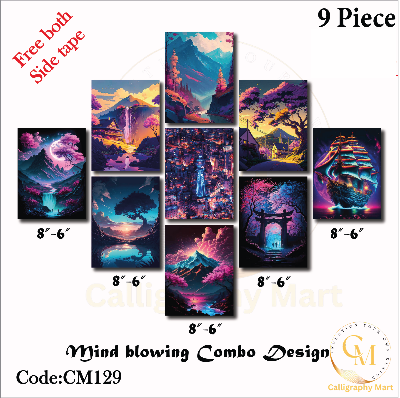Picture of 9 pcs Most Unique Combo Wallboard set for Home Decoration Multicolor