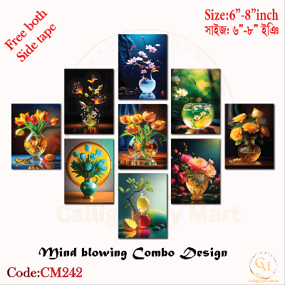 Picture of Home Decor 9pcs  Flower Wallboard for home Decoration Multicolor