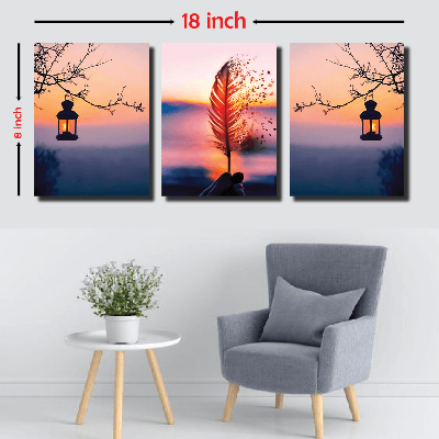 Picture of 3 pcs Most Unique Combo Wallmate set for Home Decoration. Wall Decoration for Home and Office Multicolor