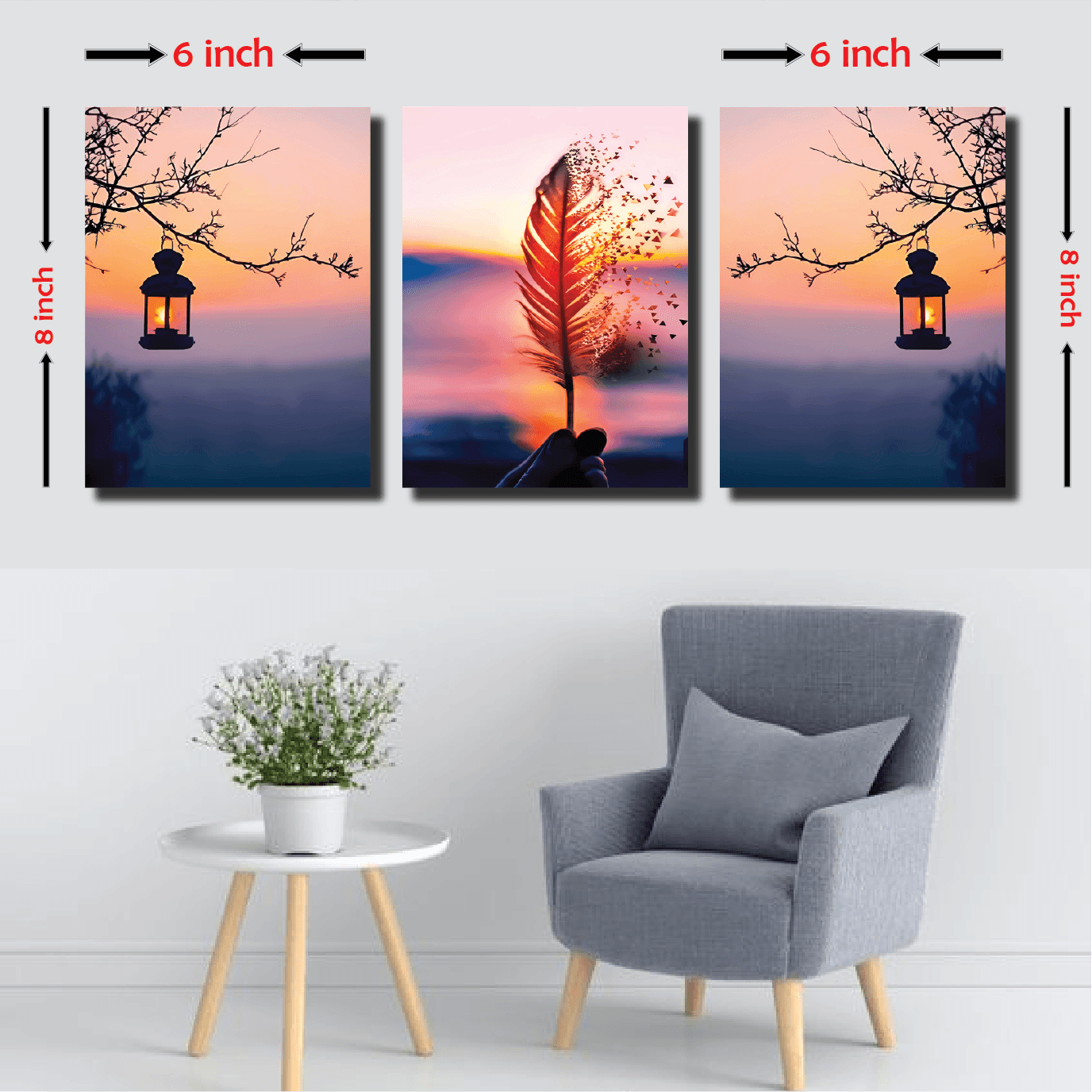 Picture of 3 pcs Most Unique Combo Wallmate set for Home Decoration. Wall Decoration for Home and Office Multicolor